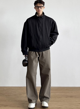 SIIIEND美式复古工装短款夹克男青年休闲立领Clean基础外套