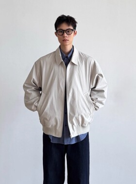 SIIIEND美系老钱复古基础款百搭休闲宽松夹克翻领男情侣外套