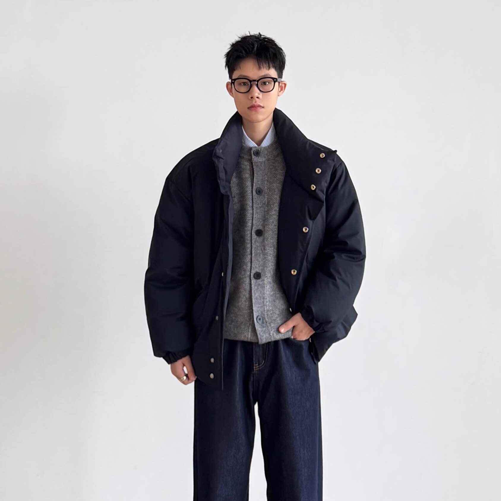 SIIIEND美式复古设计立领羽绒服男冬季保暖宽松工装风多口袋外套,男装,羽绒服,淘宝优惠券,粉丝福利购,淘宝优惠卷