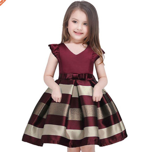 Baby Girls Striped Dress For Girls Formal Wedding Party Dres