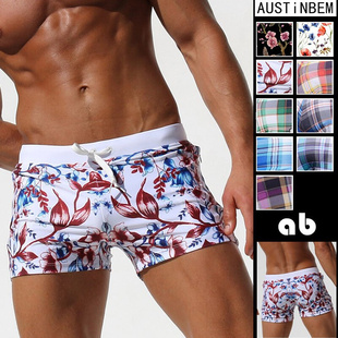 New Swimsuit Men Double Pocket Swimwear Men Hot Spring Beach