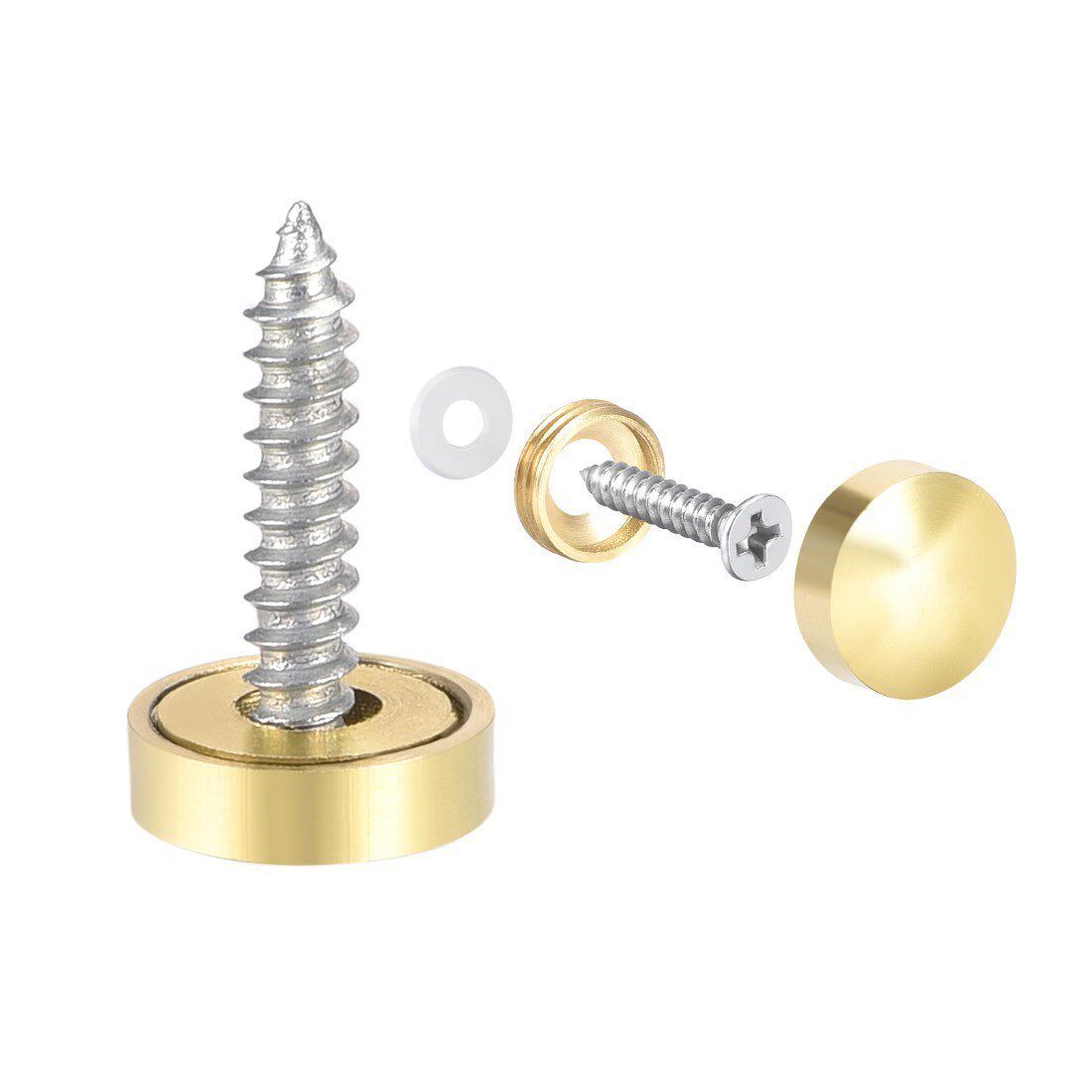 2/4/8pcs Mirror Screws Decorative Cap Cover Nails Polished G