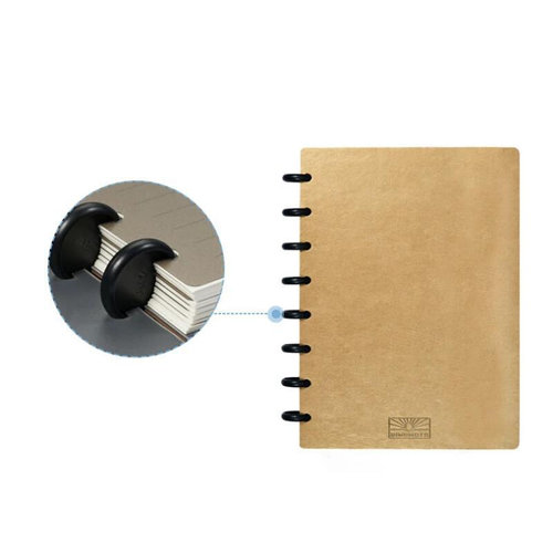 Fromthenon A5 Mushroom Hole Notebook Cover PU Leather-b