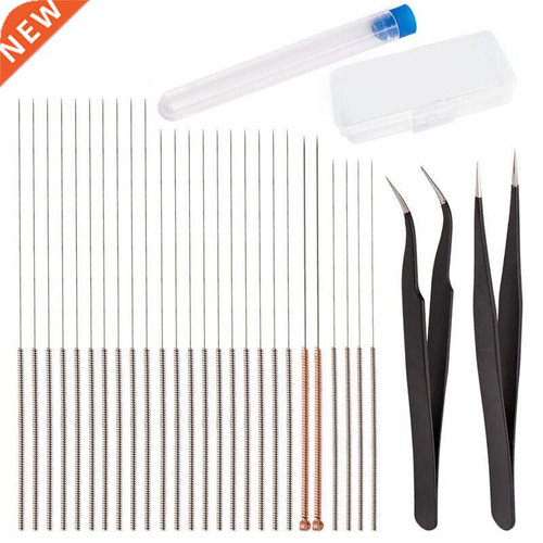 28Pcs 3D Printer Nozzle Cleaning Kit Steel Nozzle Needles &a