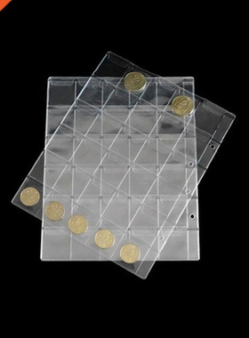 10pcs 30 Pockets Coin Album Page Folder Clear Pockets Coin S