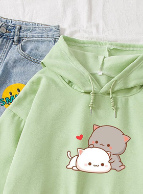 Girl Harajuku Cute Hoodie Loose Cartoon Couple Hoodies Ladie