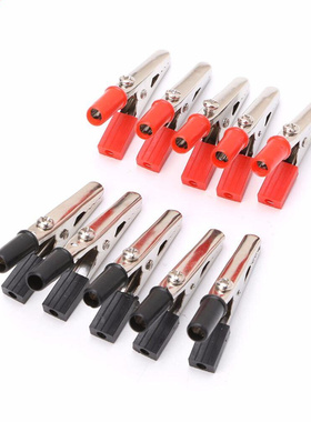 10Pcs Insulated Crocodile Clips Plastic Handle Cable Lead Te