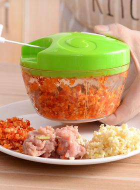 Pound garlic artifact, stir dumpling stuffing, chopped veget