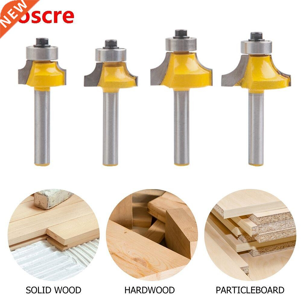 4pcs 6.35mm Shank Fillet Rounding End Trimmer Head Milling C