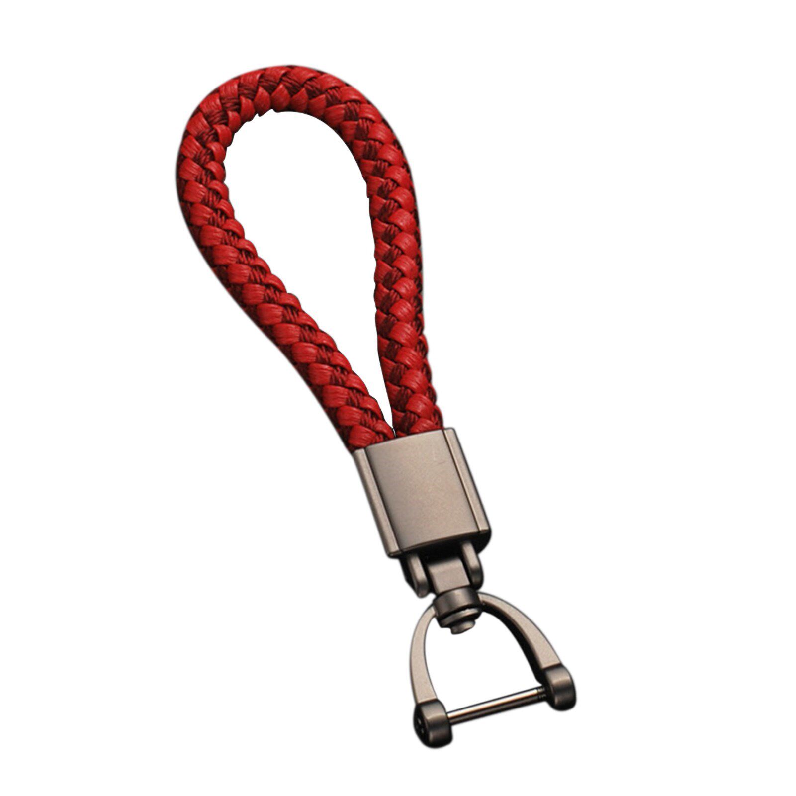 Universal Car Fob Keychain Metal Keyring Braided Rope