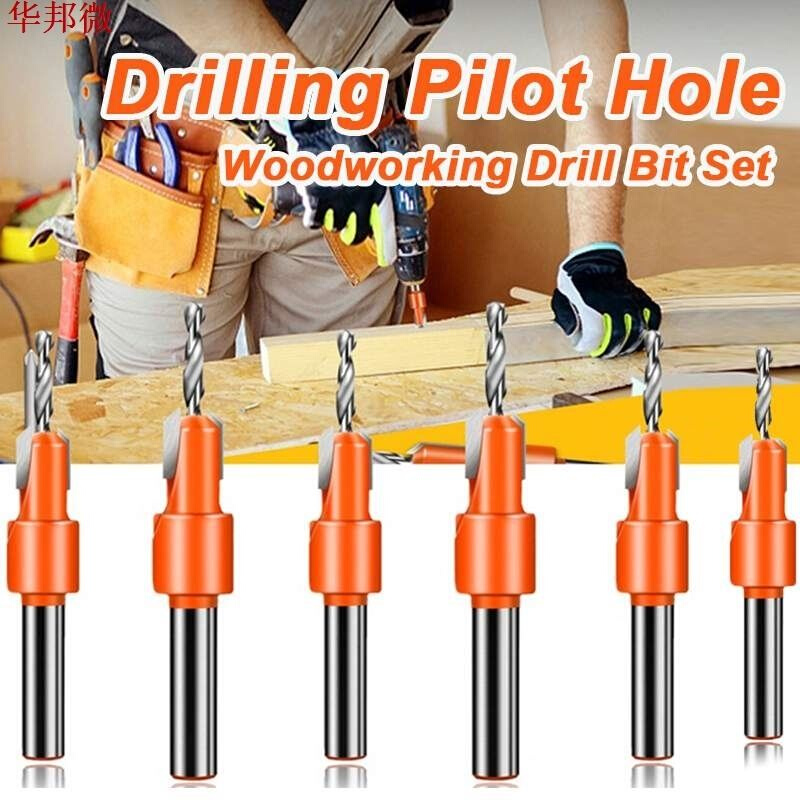 6 Size Hss Countersink Drill Bit Woodworking Screws Chamferi