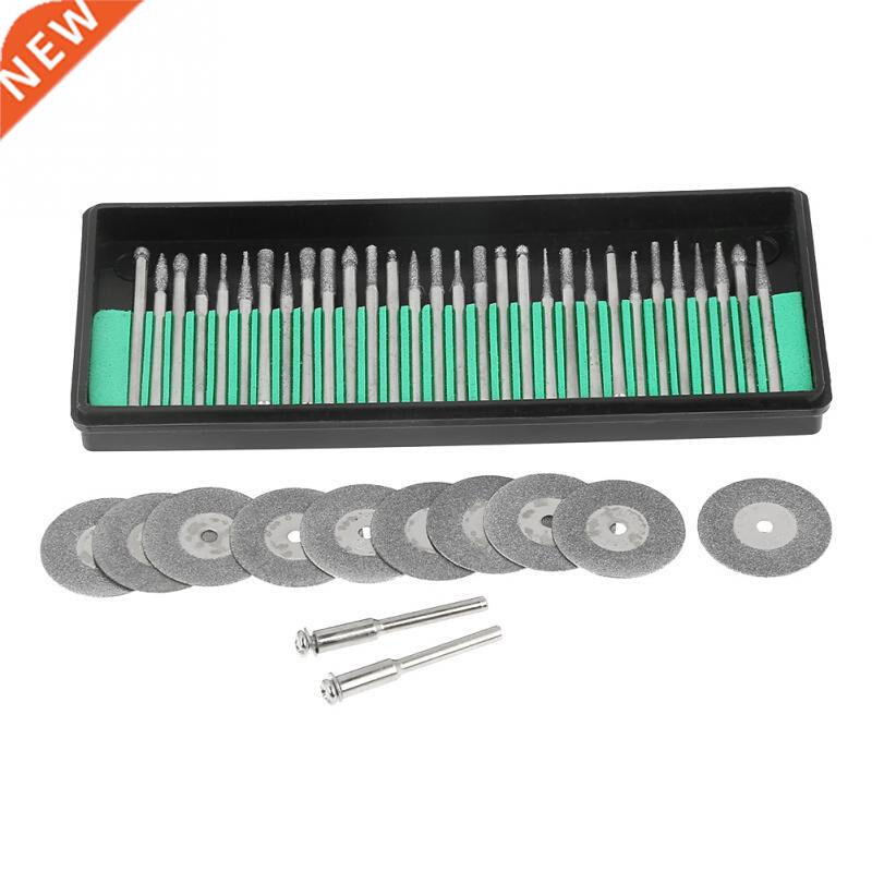 30pcs Diamond Burs + 10pcs Saw Blades Cutting Discs + 2pcs