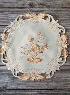 Hot Super Flowers Hollow Embroidery Placemat Cup Mug Tea Pan