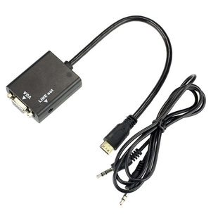 1080P Mini HDMI to VGA Video Converter Adapter HD Cable Audi