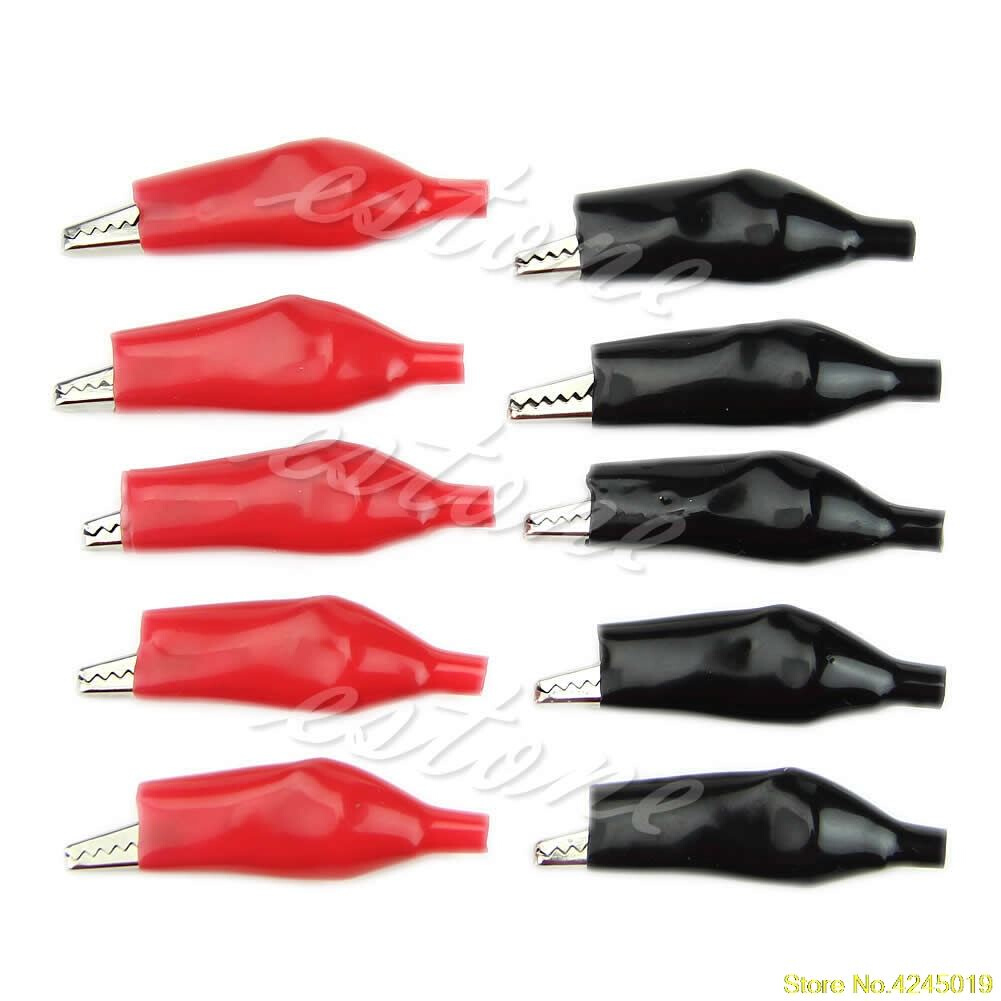 10x Crocodile Test Clip Alligator LeadsFor Electrical Jumper