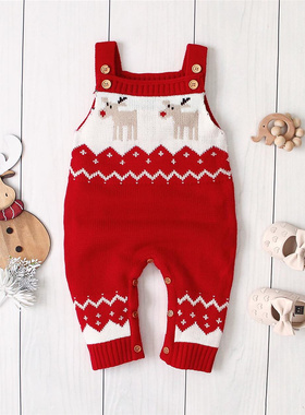 Baby Christmas Rompers Clothes Fall Winter Sleeveless Newbor