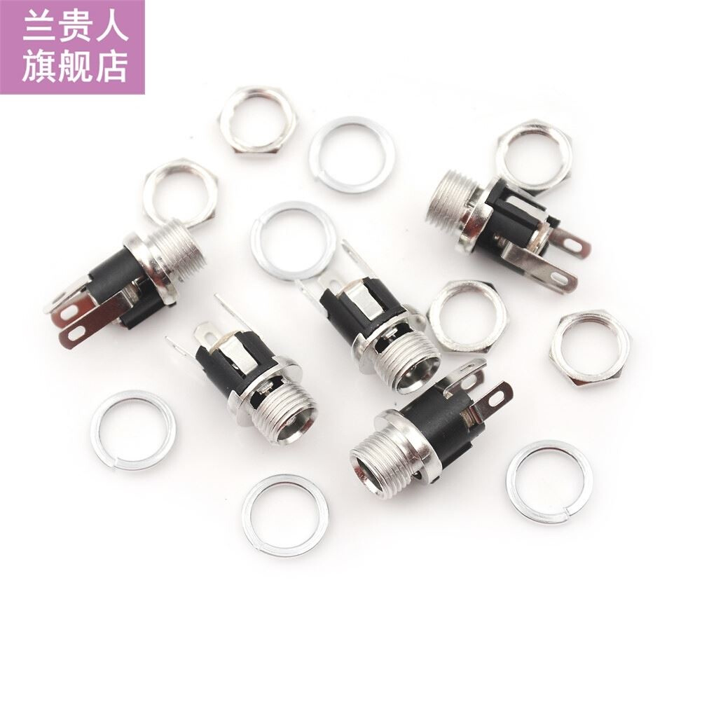 5 Pcs 5.5mmx2.1mm DC Power Jack Socket Female Panel Mount Co