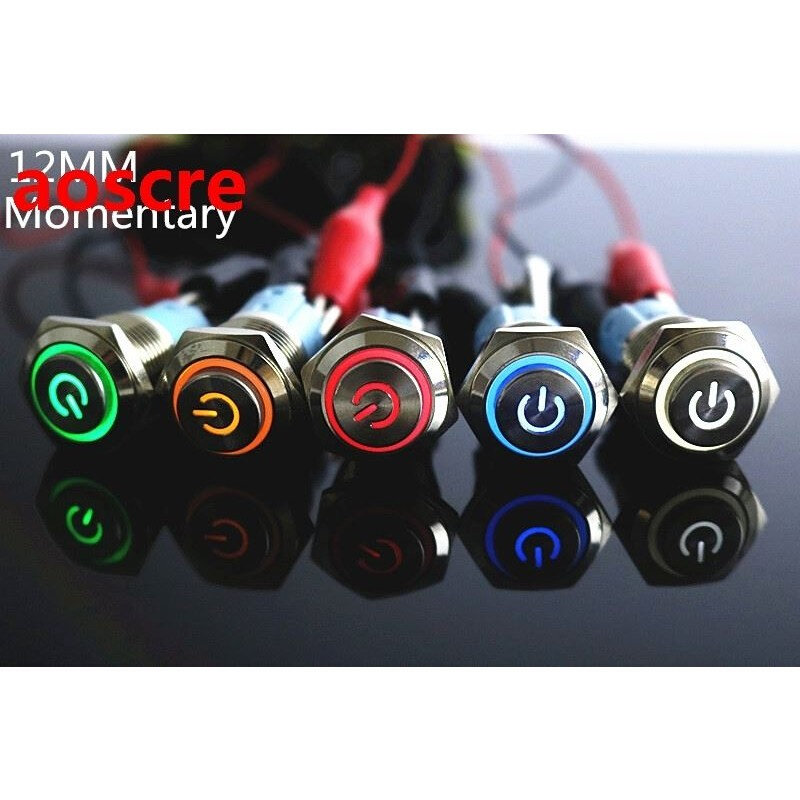 12mm metal push button switch With light Momenty LED lamp