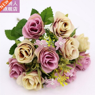 Beautiful Rose Peony Artificial Silk Flowers Small Bouquet F