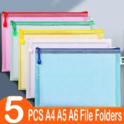 5 PCS A4 A5 A6 Document Bag Stationery Storage Folder File