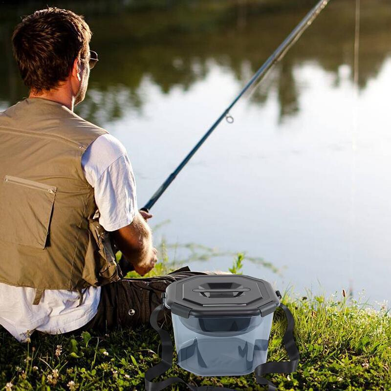 Bait Bucket With Lid 5 Gallon Multi-functional Bait Tank