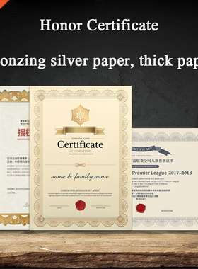15 Sheets Honor Certificate Blank Paper Instruction Check to