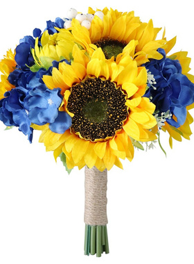 Artificial Sunflower Bridal Wedding Bouquet - Romantic