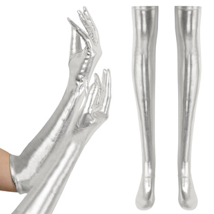 Adult Patent Leather Shiny Wet Look Thigh High Stockings Ful