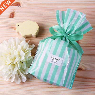 10pcs Bow Stripe Dragee Black Box Gift Bags Wedding Candy Bi