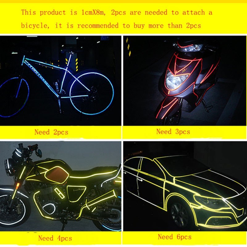 8M Reflective Stickers Motorcycle Bicycle Reflector Bike Cyc