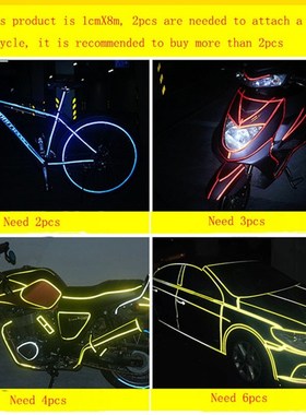 8M Reflective Stickers Motorcycle Bicycle Reflector Bike Cyc