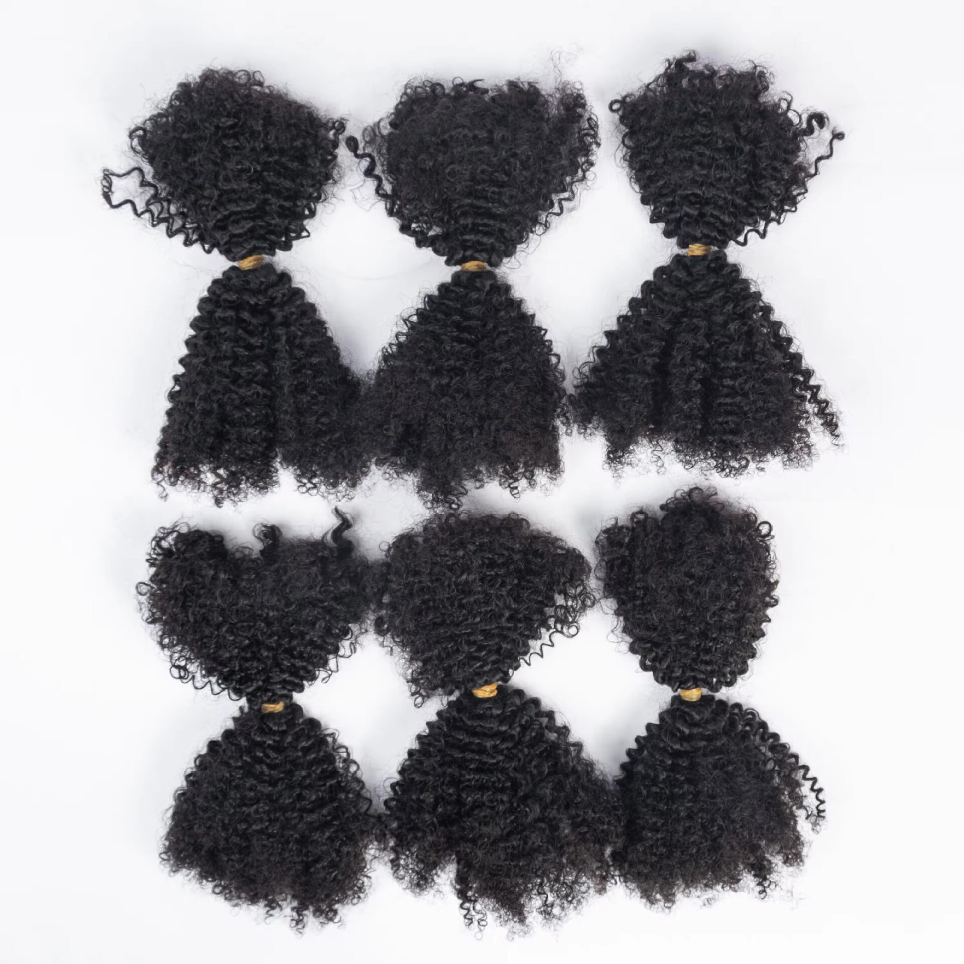 4B4C Afro Kinky Curly Bulk Braiding Human Hair Extensions