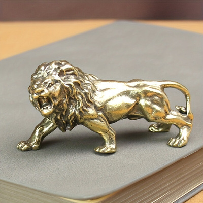 Handmade Brass Lion Statue Home Decor Animal Figurines for