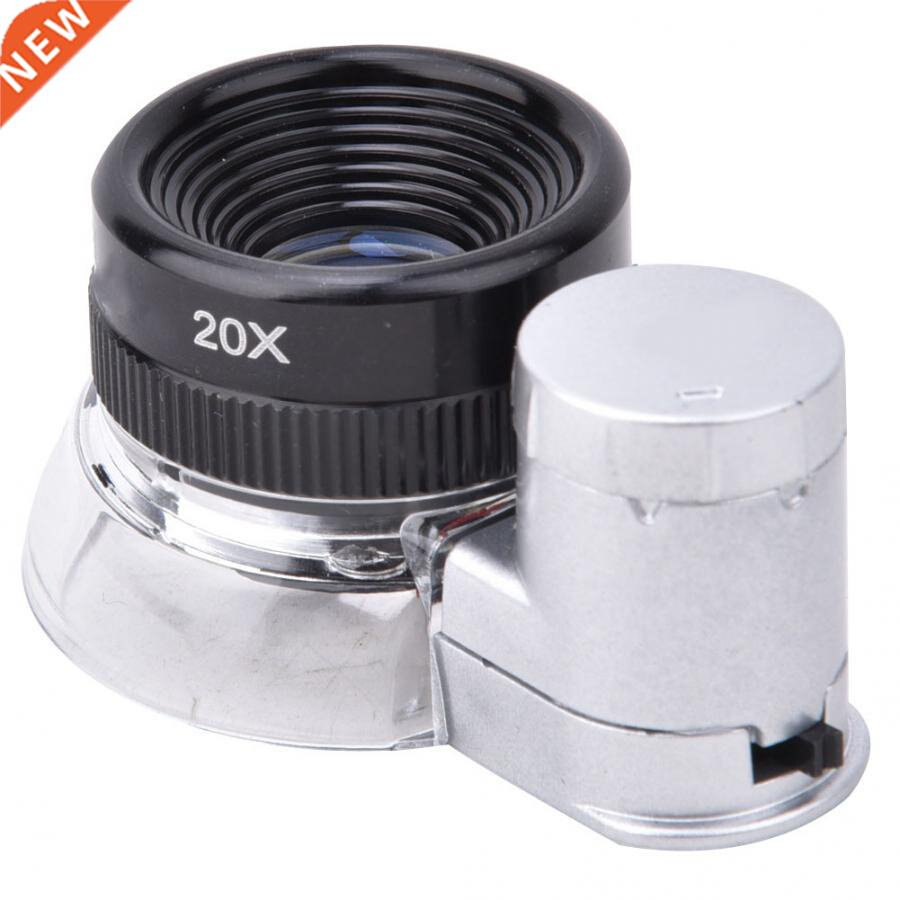 1 pcs 20X Pocket LED Magnifying Glass Jewelry Identification