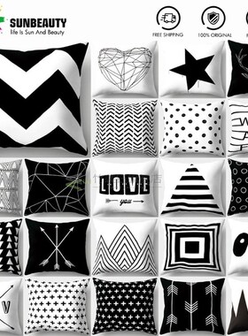 SNBEATY Decorative Throw Pillow Covers Black And White Cushi