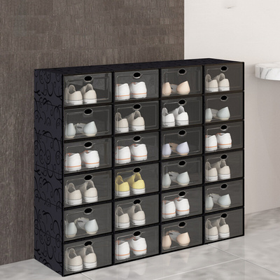 6pcs/set DIY Shoe Rack Sneaker Storage Box Fold Plastic跨境