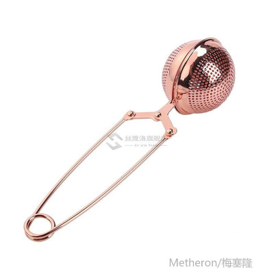304 Stainless Steel Rose Gold Tea Strainer With Handle Tea