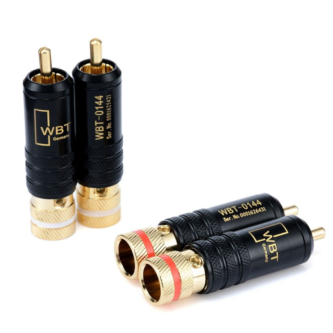4pcs Lot Copper RCA Connector Plug Soldering Screws Locking
