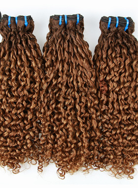 12A double drawn真人发发帘ombre 1B/30 pixie curl代发欧美热款