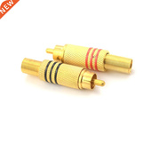 Gold Connector Plated Plug 10PCS Male RCA Audio Spring