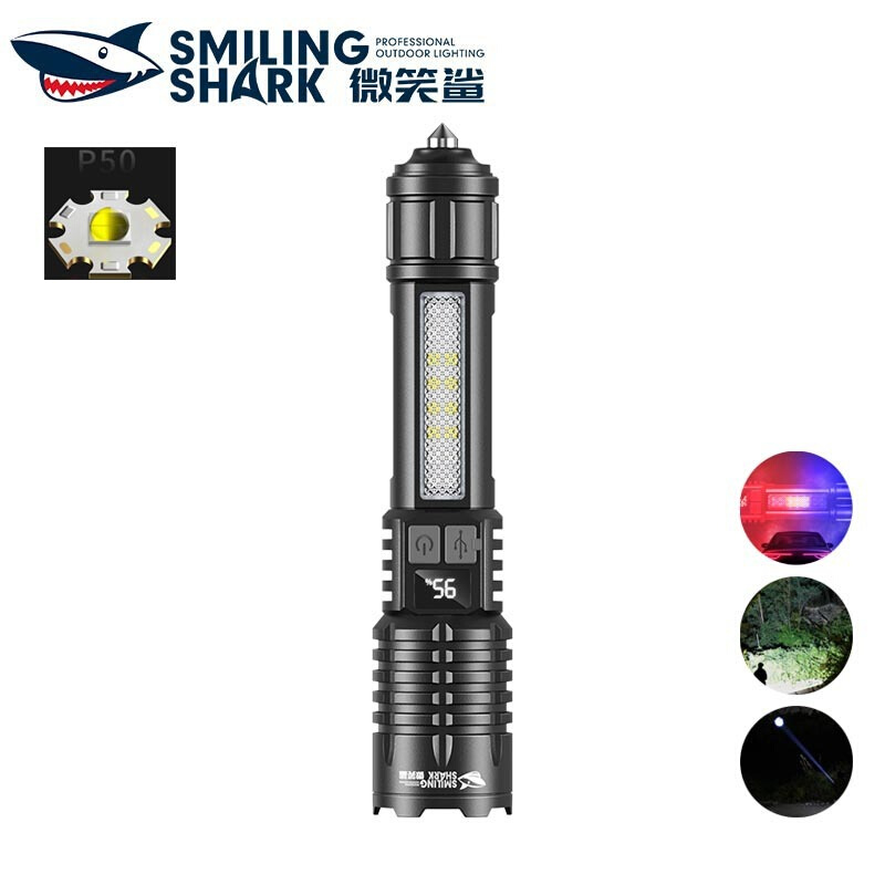 Outdoor mini camping portable flashlight with side light
