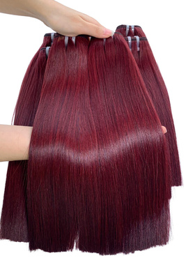 Bone Straight Wine Color Hair Extensions Super Double Drawn