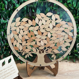 Wedding Guest Book Alternative 60 Wood Leaves Guest Sign in