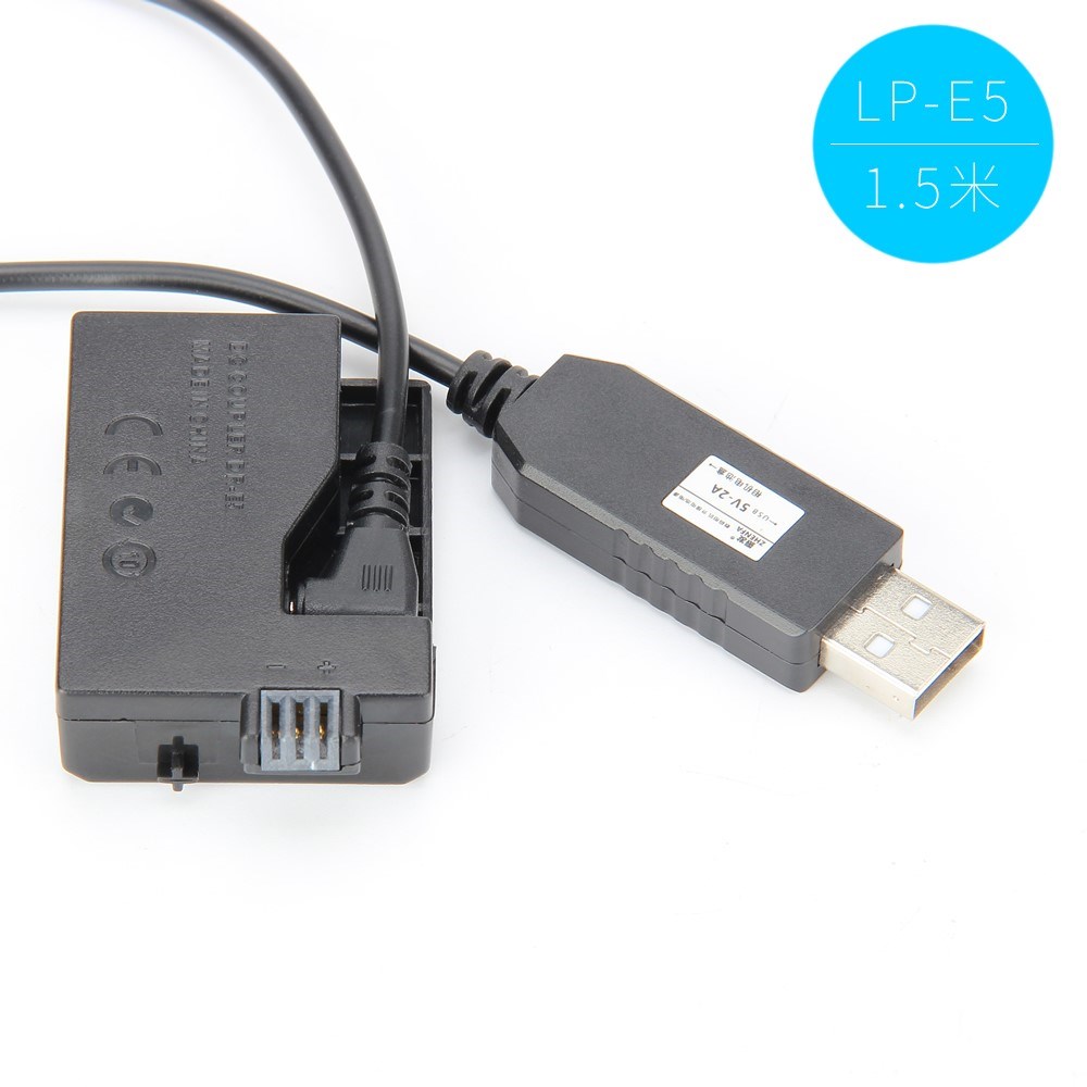 5V SB ACK-E5 Drive Cable Power adapter LP-E5 dummy battery D