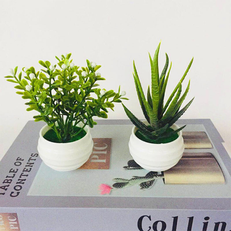 Mini Green Artificial Aloe Plants Bonsai Small Simulated
