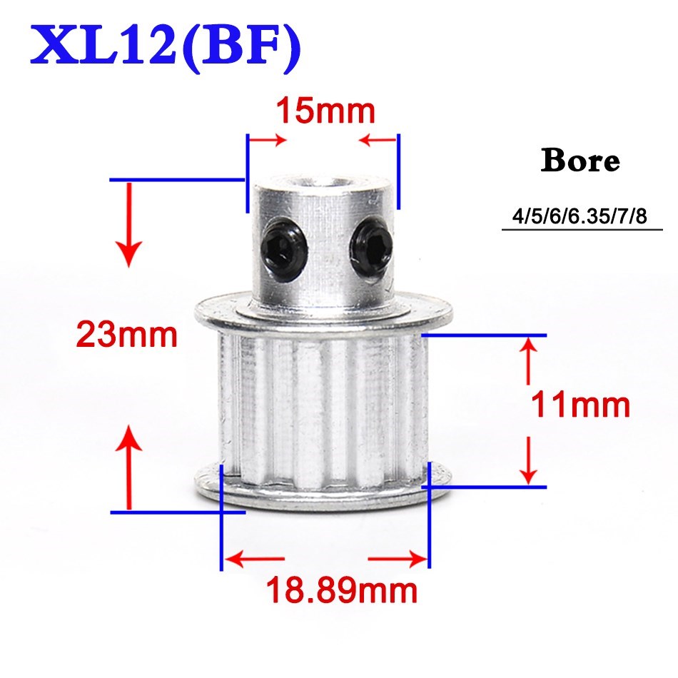 1PCS XL 12 Tooth Convex Synchronous Wheel Timing Pulley Belt