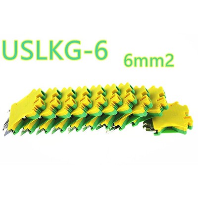 10pcs USLKG-6 Earthing terminal Wiring row Terminal blocks