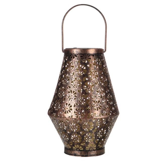 LED Retro Garden Solar Lamp Metal Hollow Shadow Projection H