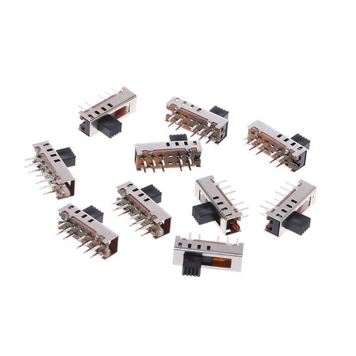 10Pcs SS24E01-G5 Slide Switches Vertical 0.5A 10 Pin 4 Posit