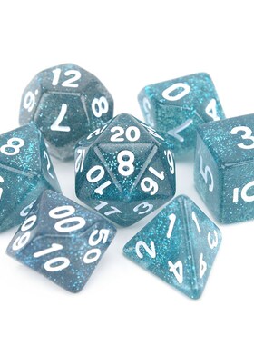 Glitter Polyhedral Dice 7pcs/Set RPG Dice Set d4 d6 d8 d10 d